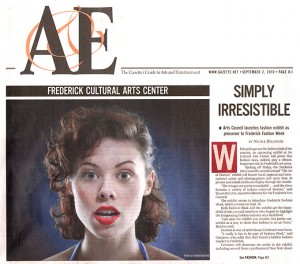 Front page of the Frederick Gazette's A&E Section on Thursday September 2, 2010