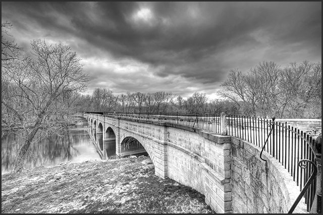 Monocacy Aqueduct captured on a stormy day with HDR technique