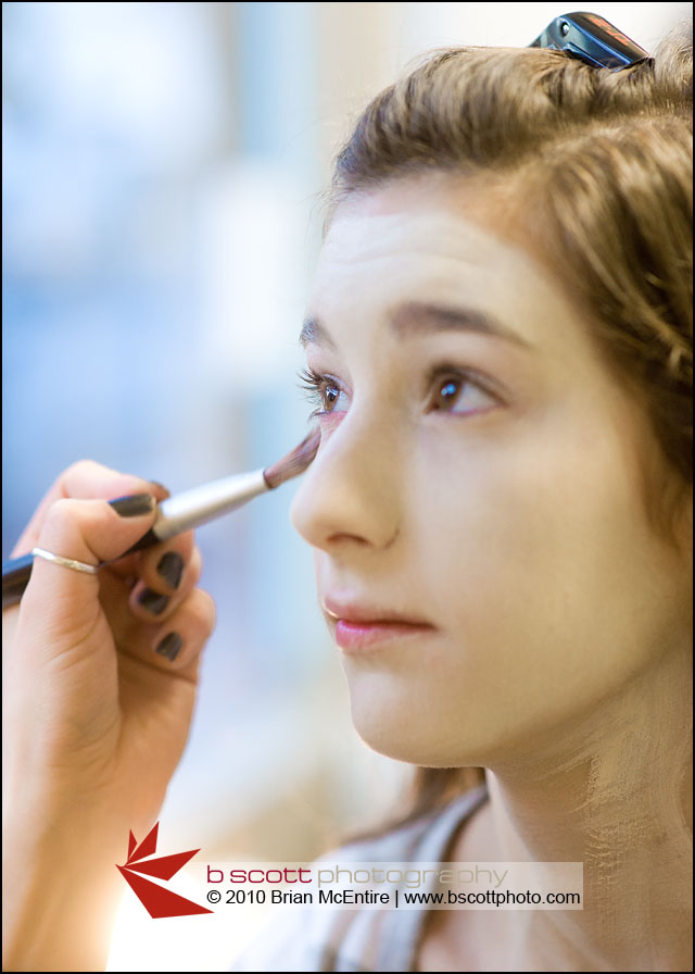 Beccah From Structures Salon Applies the Base Make-up