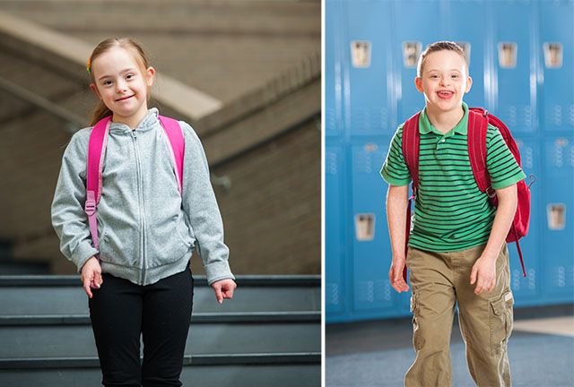 Down Syndrome Boy and Girl at Mainstreaming School